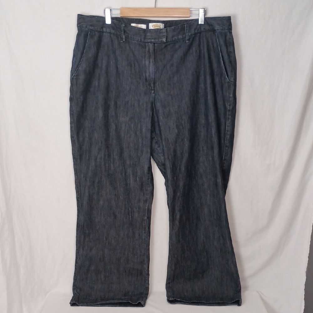 Talbots Womens Size 20W Classic Fit Denim Pants Stretch Casual